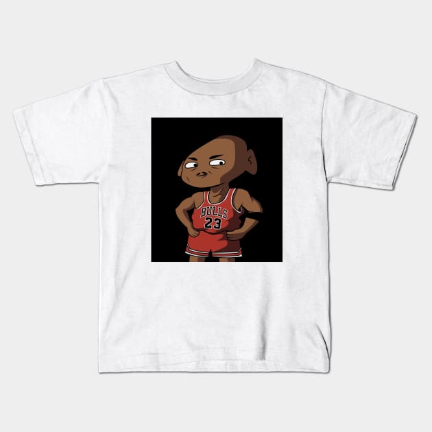 Michael Jordan Cartoon Kids T-Shirt by Sgt_Ringo